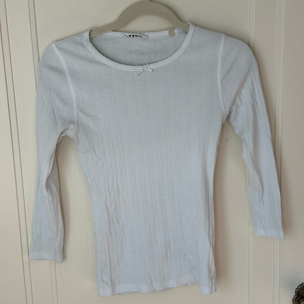 White Doen Pointelle Top Size S